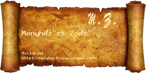 Menyhért Zoé névjegykártya